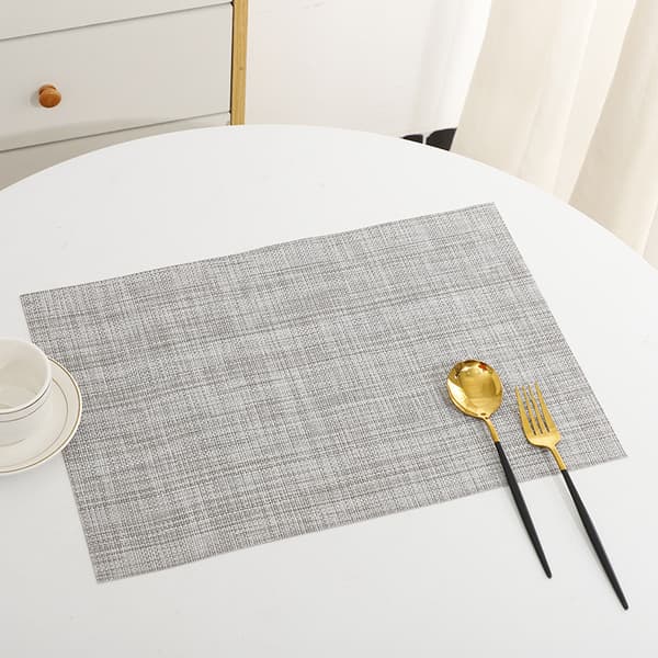 INF Set med 6 bordsunderlägg, 30x45 cm, blandade färger Silver+Vit
