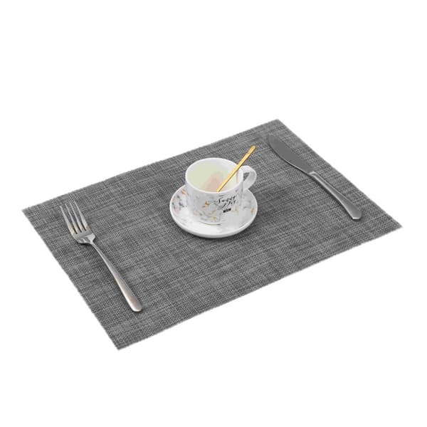 INF Set med 6 bordsunderlägg, 30x45 cm, blandade färger Silver + svart