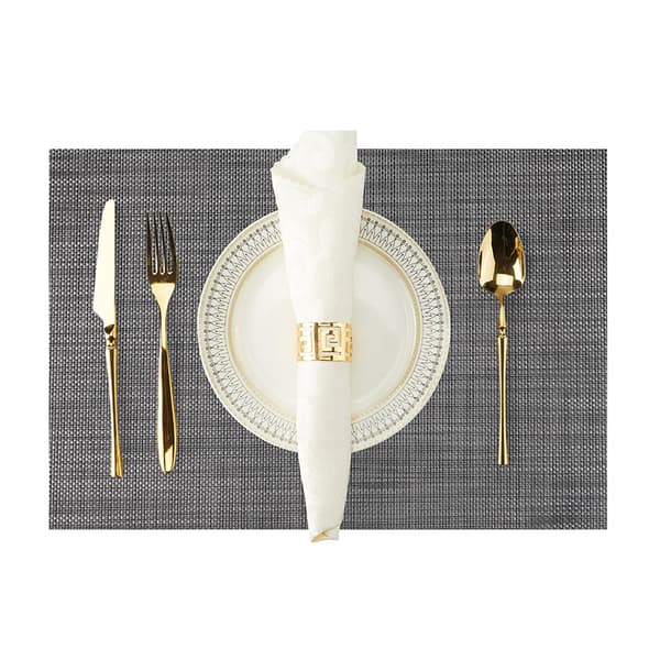 INF Set med 6 bordsunderlägg, 30x45 cm, blandade färger Silver + svart