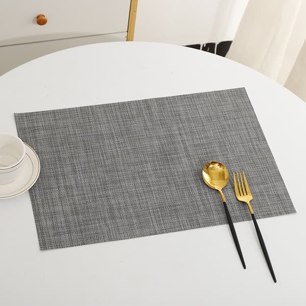 INF Set med 6 bordsunderlägg, 30x45 cm, blandade färger Silver + svart