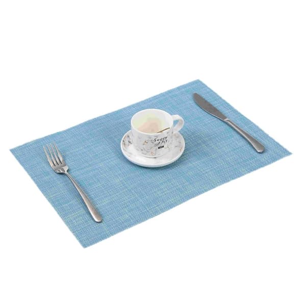 INF Set med 6 bordsunderlägg, 30x45 cm, blandade färger Blå + Vit