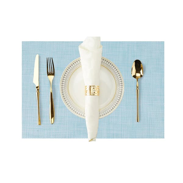 INF Set med 6 bordsunderlägg, 30x45 cm, blandade färger Blå + Vit