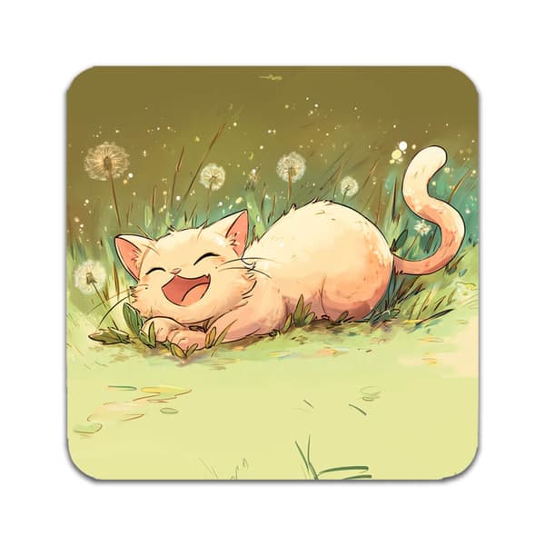 4 ST Leende katt Coaster