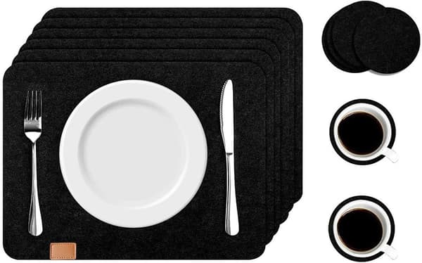 INF 12-delars Filt Placemat Set - Stilfull och Praktisk Matplats