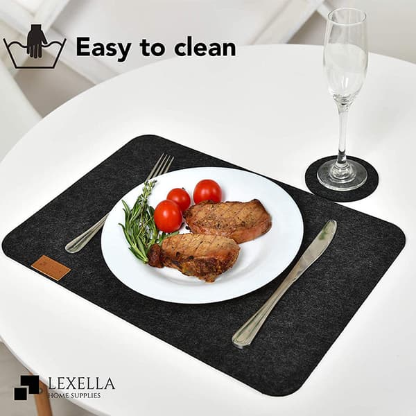 INF 12-delars Filt Placemat Set - Stilfull och Praktisk Matplats