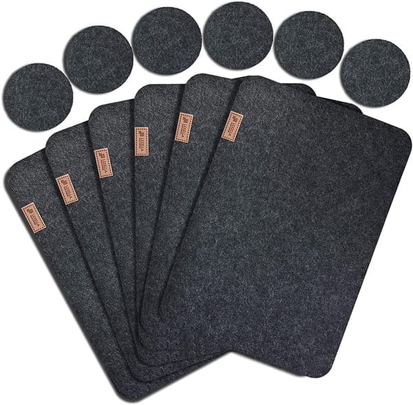 INF 12-delars Filt Placemat Set - Stilfull och Praktisk Matplats