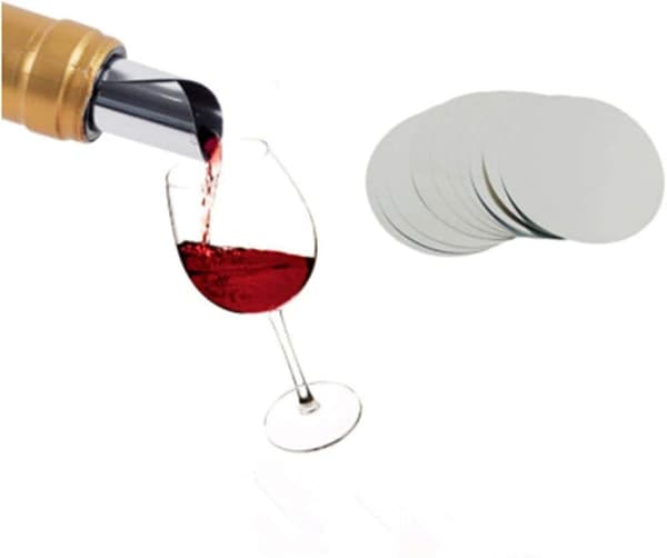 Aluminiumfolie Vinhällare Vinstoppning Hällpipskivor Återanvändbar vinflaska hällskiva för hemmabar restaurangfest(15st)