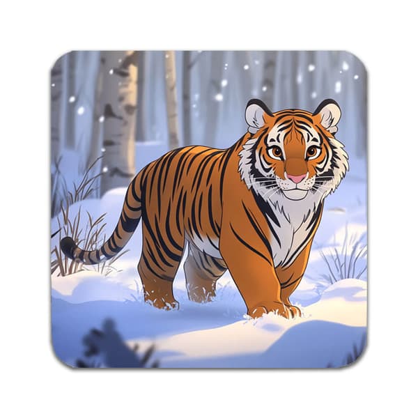 2 ST Söt Tecknad Tiger Underlägg