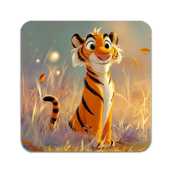 2 ST Söt Tecknad Tiger Underlägg