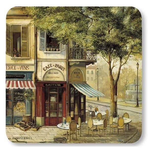 Coaster - Pimpernel - Parisiska Scener - Set om 6 - Värmebeständig - Lätt att rengöra