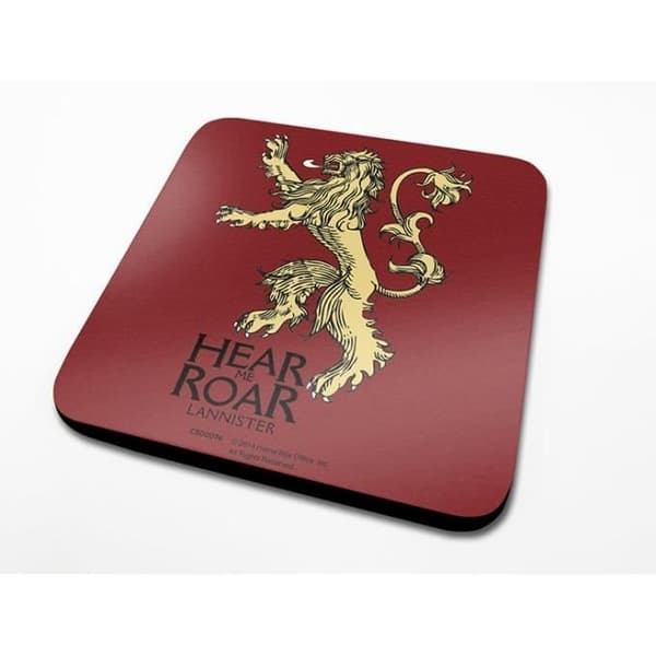 Coaster - Game of Thrones - Lannister - 10 x 10 cm - Röd - Officiellt licensierad