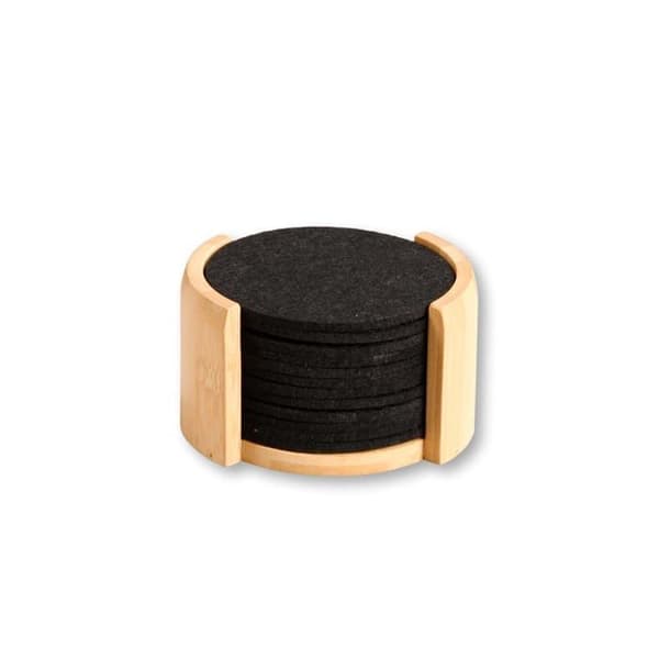 Kesper - 58747 - Set med 12 glasunderlägg med bambustöd 10 cm Tjocklek ca. 0,4 cm