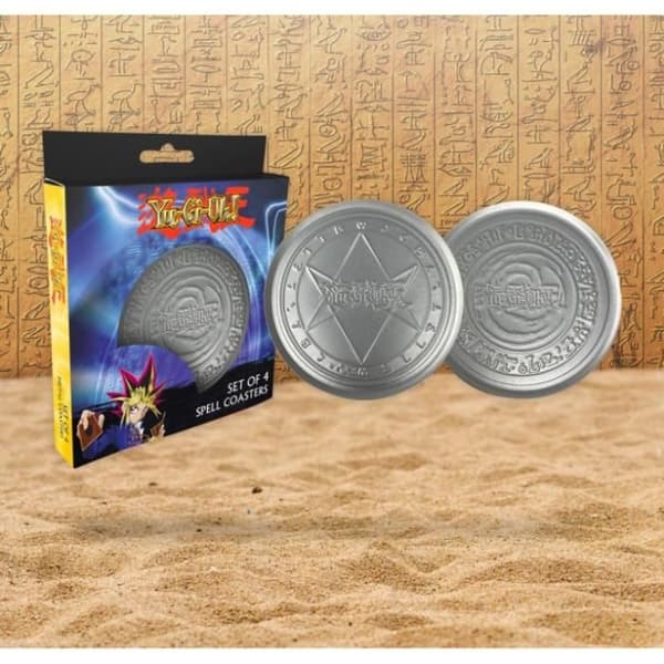 Underlägg - YU-GI-OH! - Metall - Set av 4 - Grå - Vuxen
