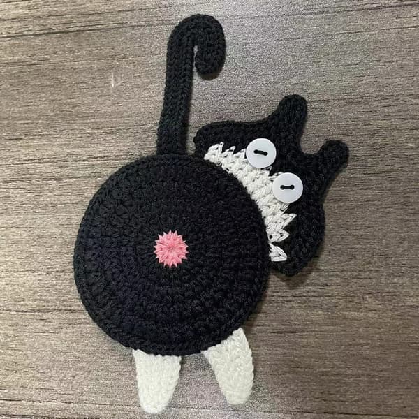 Cat Butt Coaster Strikket Coaster