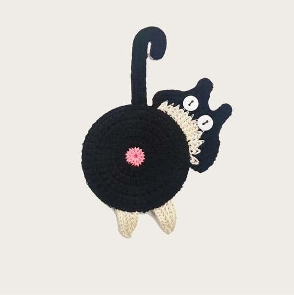 Cat Butt Coaster Strikket Coaster