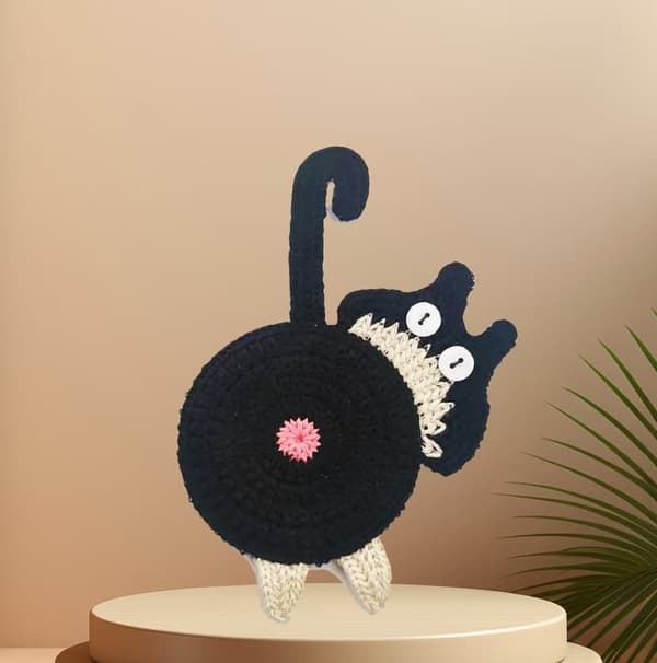 Cat Butt Coaster Strikket Coaster