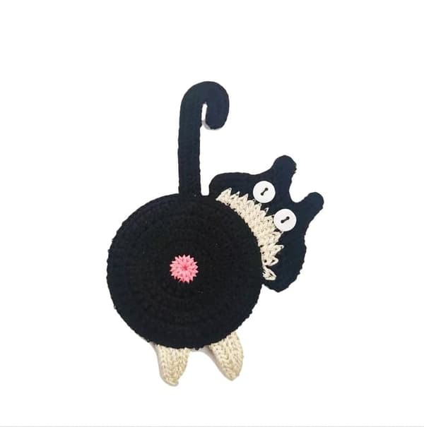 Cat Butt Coaster Strikket Coaster