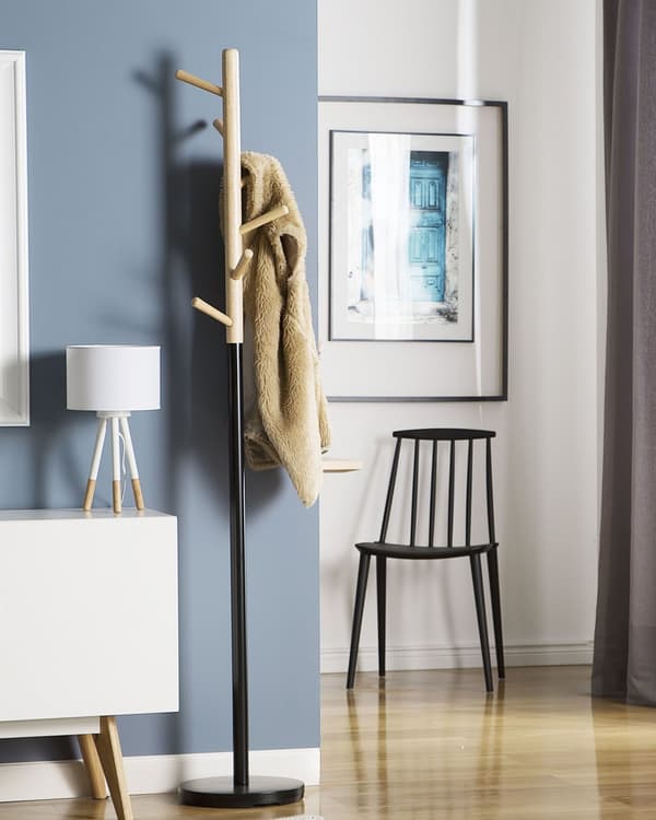 Sort Fyrretræ Knagerække 170 cm til Gangen til Frakker Moderne Stil