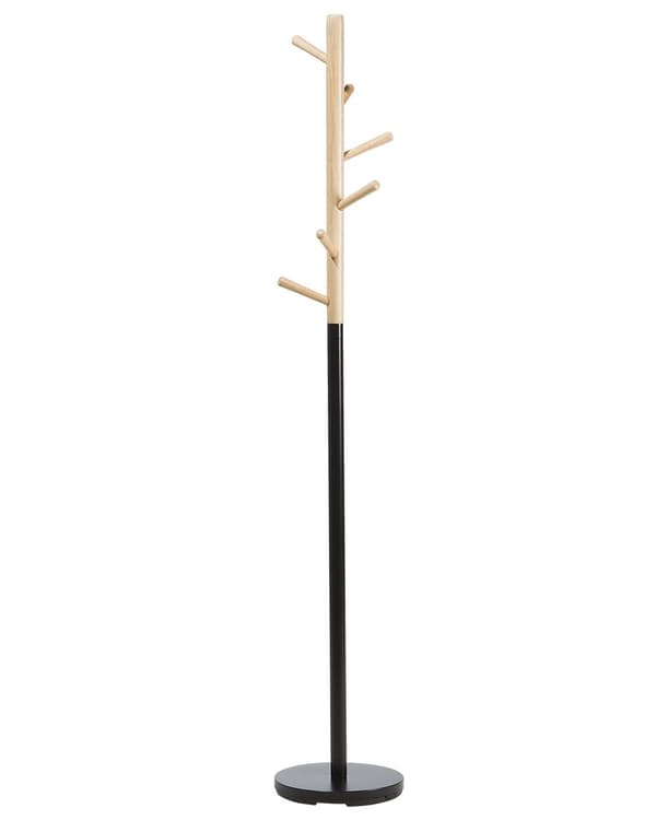 Sort Fyrretræ Knagerække 170 cm til Gangen til Frakker Moderne Stil