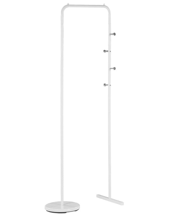 Stående Hvid Metal Stativ 50 x 175 cm til Bøjler Frakker Jakker overtøj
