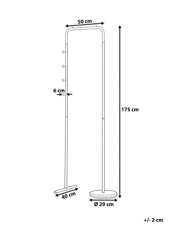 Klädställning Vit Metall 175 x 50 cm Fristående