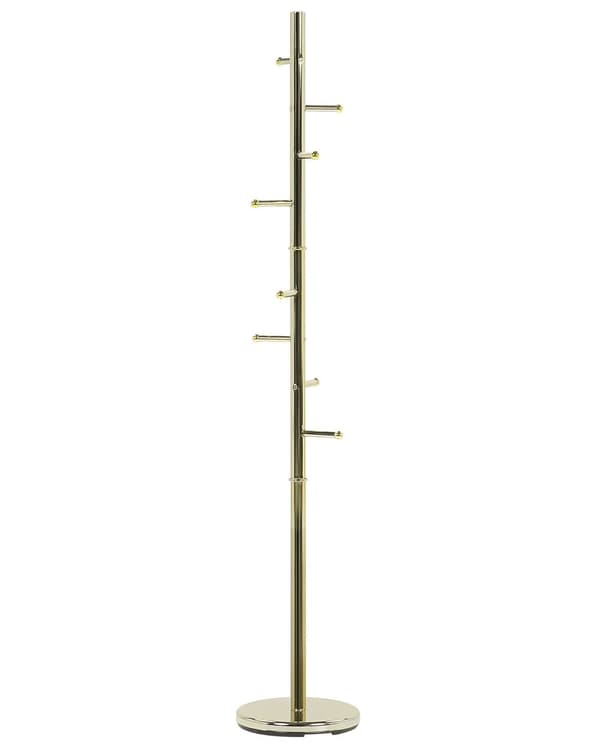 Naulakko kulta ruostumaton teräs ⌀ 30 x 174 cm pyöreä 8 koukulla kiiltävä moderni glamour tyyli
