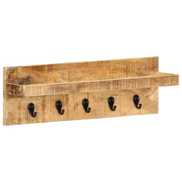 vidaXL væghængt knagerække 60x15x20 cm massivt ru mangotræ