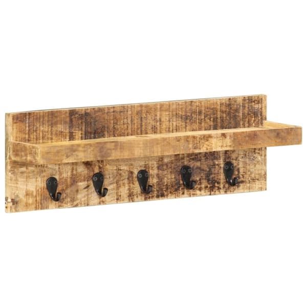 vidaXL væghængt knagerække 60x15x20 cm massivt ru mangotræ