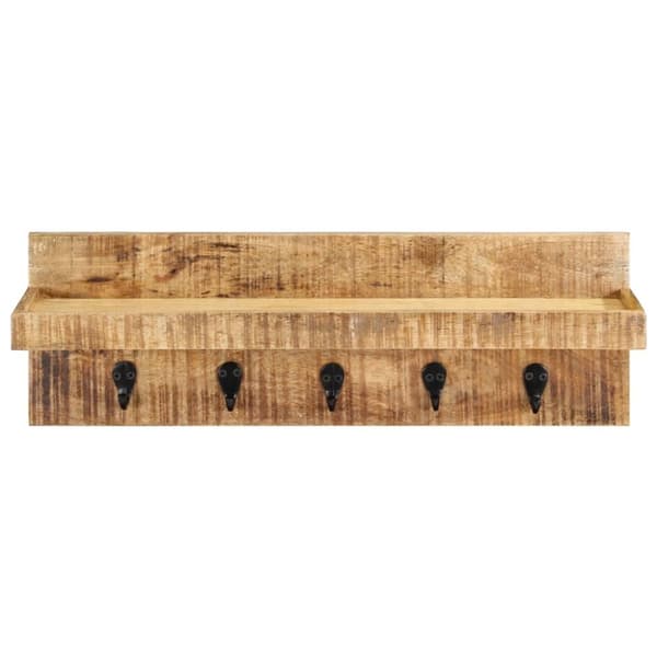 vidaXL væghængt knagerække 60x15x20 cm massivt ru mangotræ