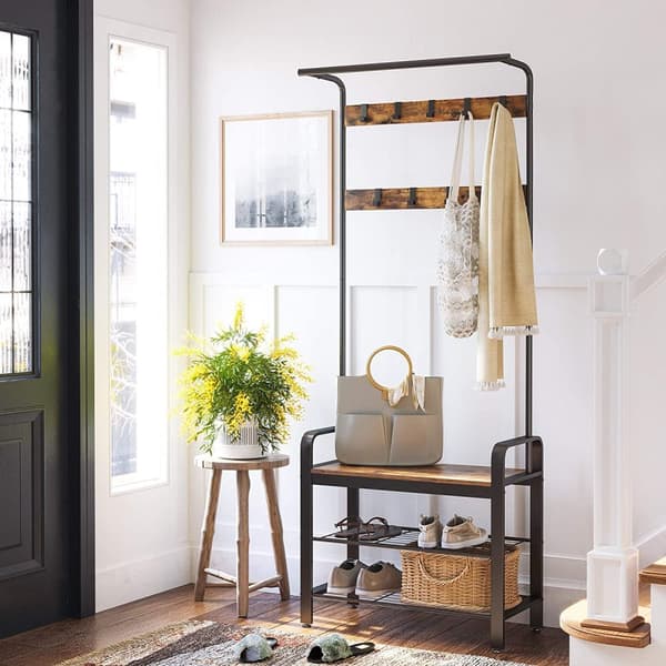 Klädhängare med Skohyllor / Sittbänk