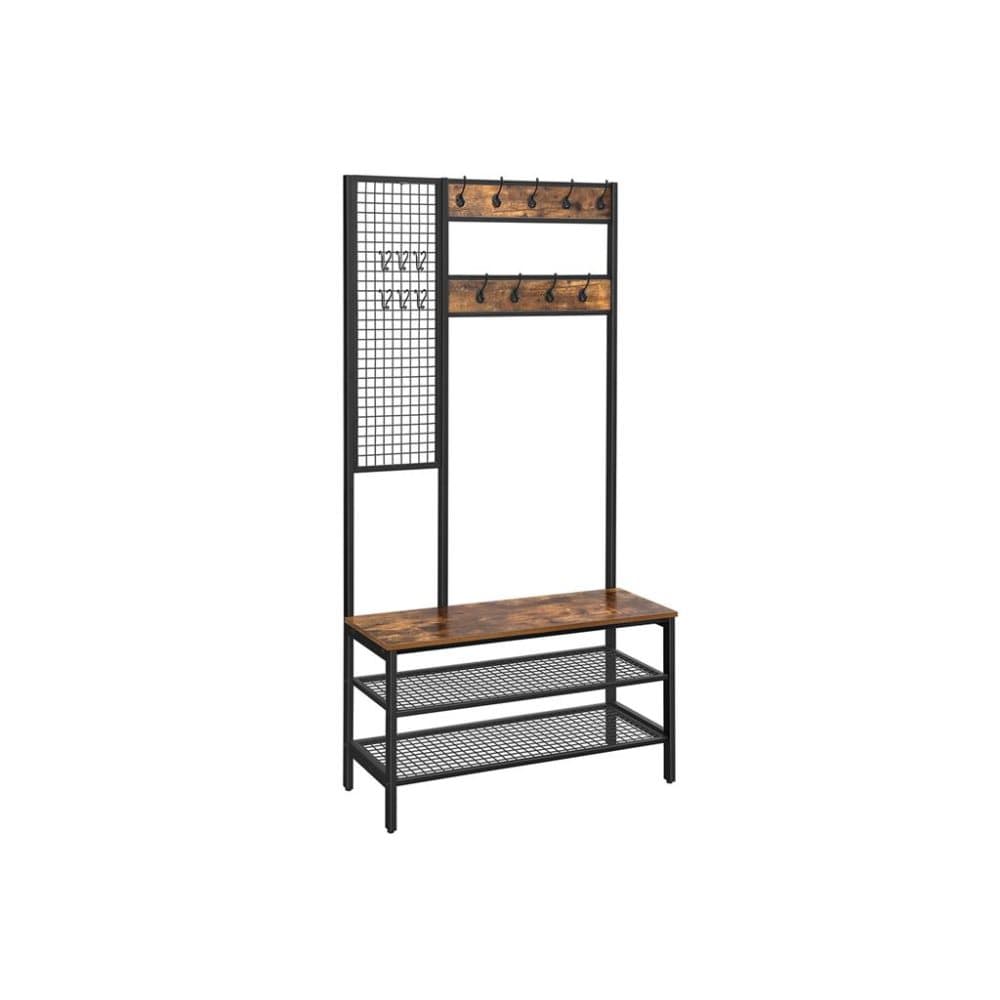 Segenn XXL klädhängare stående - Klädhängare - Med 9 krokar - klädhängare med skohållare - Klädhängare med korsvirkesvägg - 185 cm hög