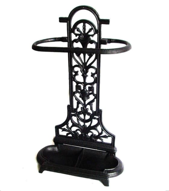 Old fashioned Umbrella stand in cast iron, black lacquered CDON