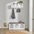 Miniatyrbillede 8 af 9: SoBuy Knagerække med opbevaringskasser FHK19-W