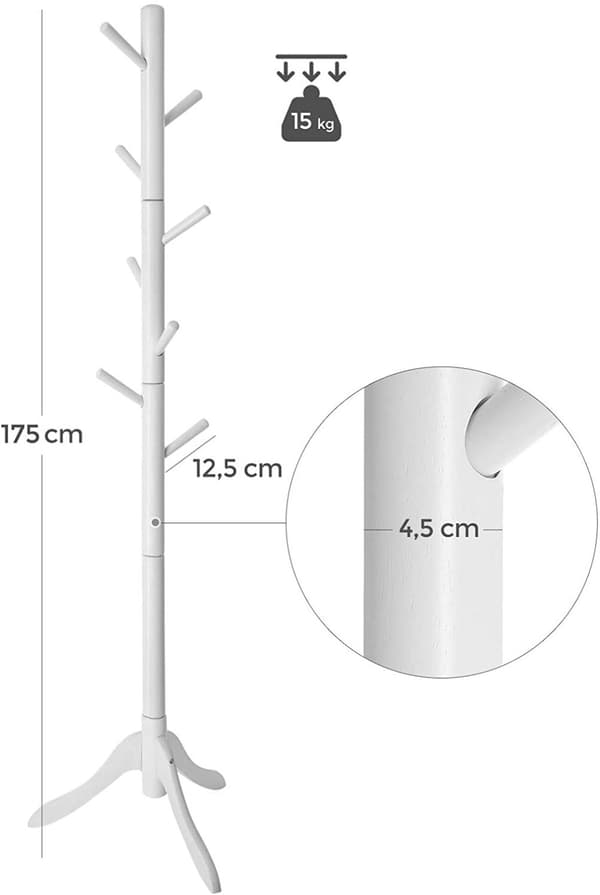 Klädhängare Träd Tamburmajor 175 cm - Trä Vit