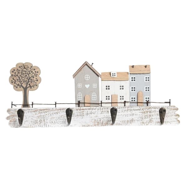 Knagerække til væggen DKD Home Decor Træ MDF (34,5 x 4,5 x 13 cm)