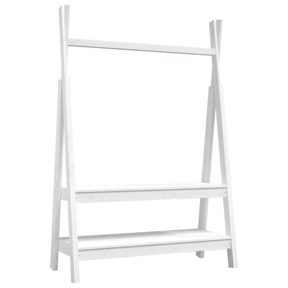 vidaXL Klädställning vit 100x45,5x150 cm massiv furu