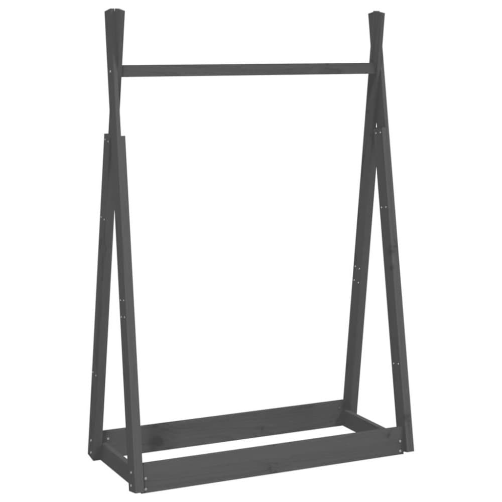 vidaXL Klädställning grå 100x45x150 cm massiv furu