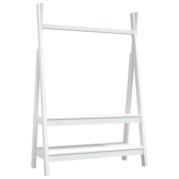vidaXL tøjstativ 100x45,5x150 cm massivt fyrretræ hvid