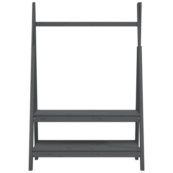 vidaXL tøjstativ 100x45,5x150 cm massivt fyrretræ grå