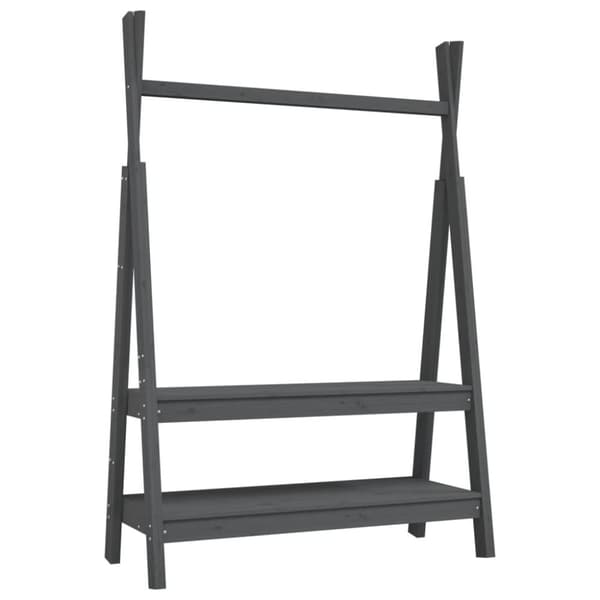 vidaXL tøjstativ 100x45,5x150 cm massivt fyrretræ grå