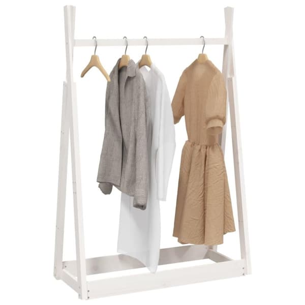 vidaXL tøjstativ 100x45x150 cm massivt fyrretræ hvid