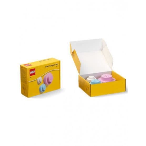 LEGO Vägghängare Set - Small, Medium, Large - Vit, Ljusblå, Rosa