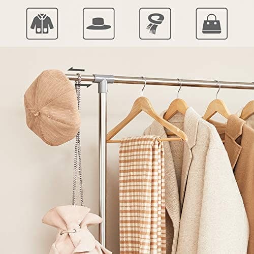 Songmics Clothes Rack, Gray, (101-163) x 49 x (113-198) cm