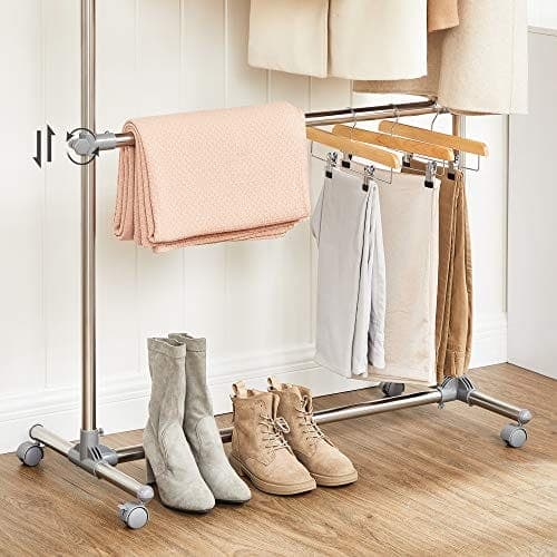 Songmics Clothes Rack, Gray, (101-163) x 49 x (113-198) cm