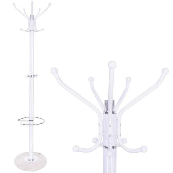Klädhängare - SPRINGOS - Metallstativ - 176 cm - 14 krokar - Marmorbas