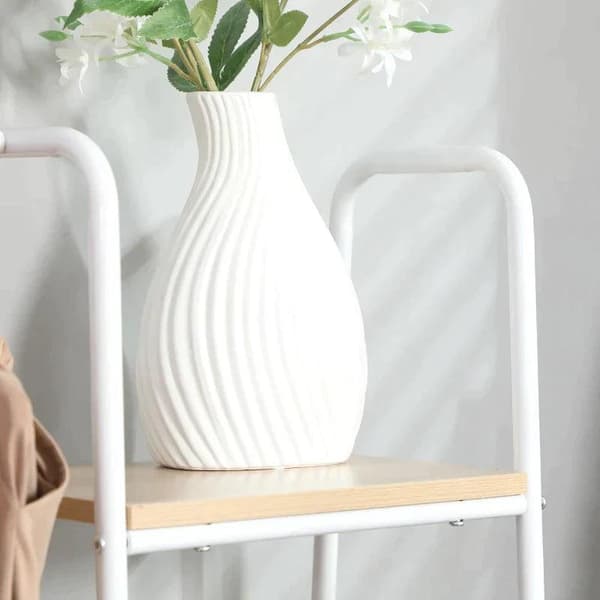 Rootz Klädställ - Klädställ - Klädställ - 5 hyllor - 1 Klädstång - Natur + Vit - 101 cm x 39 cm x 160 cm