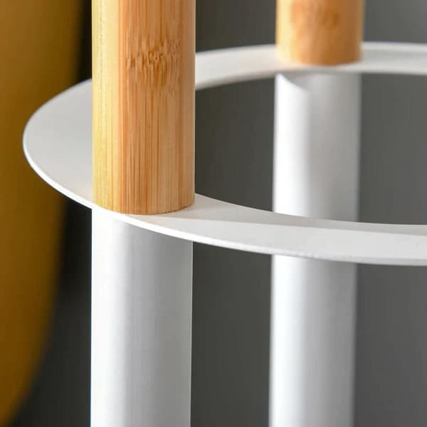 Rootz Knagerække - Bambus Knagerække - Knageholder - 13 kroge - Natur/Hvid - 30,5 cm x 30,5 cm x 174,5 cm