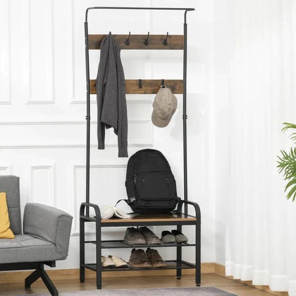 Rootz klädhängare - Skoställ - Klädställ - Hallträd - 72 x 34 x 185 cm