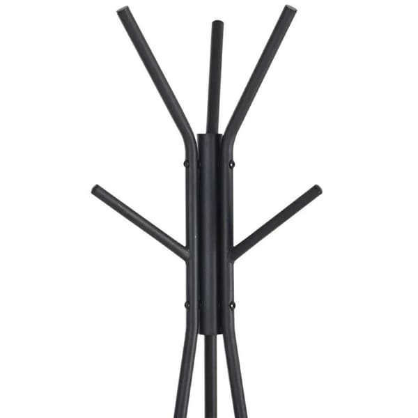 Rootz Coat Stand - Tøjstativ - 6 kroge - Metal - Sort - 32,5 x 45,5 x 182 cm