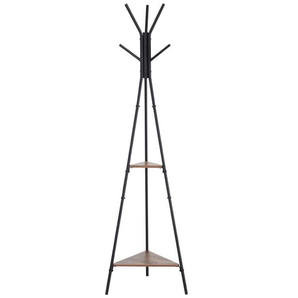 Rootz Coat Stand - Tøjstativ - 6 kroge - Metal - Sort - 32,5 x 45,5 x 182 cm